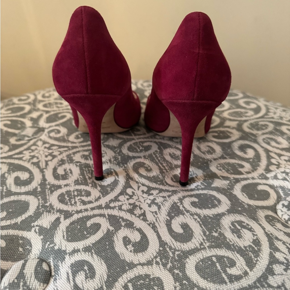 Jimmy Choo Burgundy Suede Heels - Picture 3 of 5